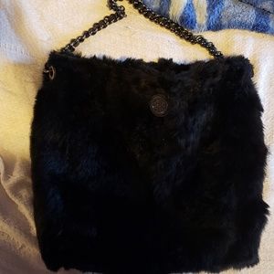 ToryBurch rabbit snackskin  handle mink hobo bag